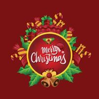 Print merry christmas vector