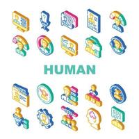 Human Resources Hr Department Icons Set Vector