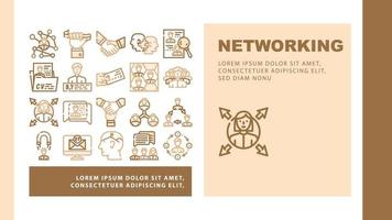 Networking Global Communication Landing Header Vector