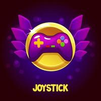 CartoonJoystick icon for game UI. Console icon. Vector illustration joystick for computer games, gamepad for entertainment.