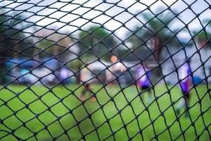 football goal net with blur background photo