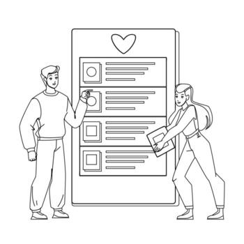 Wish List Create Write And Check Couple Vector