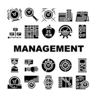 conjunto de iconos de gestión y planificación del tiempo vector