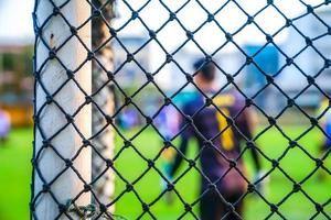 football goal net with blur background photo