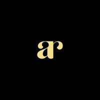 AR initial logo best for beauty and fashion in bold feminine concept vector