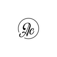 AC circle initial logo best for beauty and fashion in bold feminine concept vector