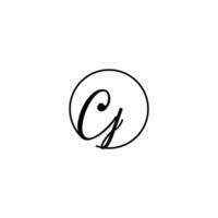 CJ circle initial logo best for beauty and fashion in bold feminine concept vector