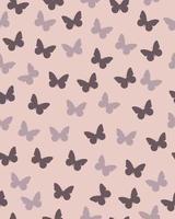 Vector butterflies pattern. Abstract seamless background. Delicate pink butterflies. Simple flat.