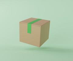 Levitate cardboard parcel box background 3D render illustration photo