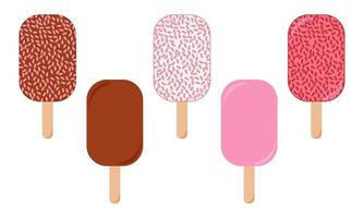 Ice cream set on a white background. Vector illustration.