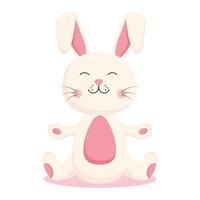 lindo personaje de conejo, ilustración de vector de conejito de pascua.