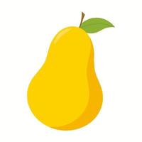 Yellow pear on a white background. Vector illustration.