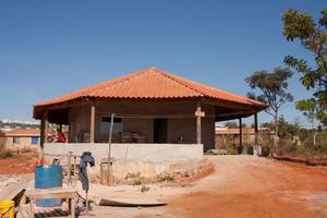 Brasilia, Brazil June 1, 2022 Housing that the Brazilian government is constructing on the Reservation of the Indigenous tribes Karriri-Xoco and Tuxa that live in Northwest Brasilia, aka Noroeste photo