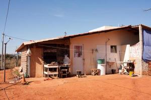 Brasilia, Brazil June 1, 2022 Housing that the Brazilian government is constructing on the Reservation of the Indigenous tribes Karriri-Xoco and Tuxa that live in Northwest Brasilia, aka Noroeste photo
