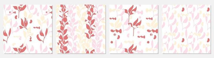 Set of beautiful trendy seamless floral patterns. vector