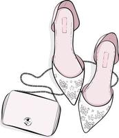 ilustración de zapatos planos de moda vector