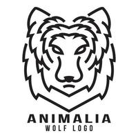 establecer vector de diseño de logotipo de lobo monoline