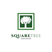 Square Tree Icon Vector Logo Template Illustration Design