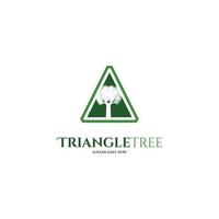 triángulo árbol icono vector logo plantilla ilustración diseño