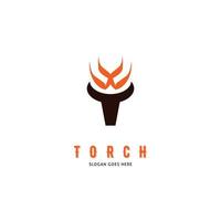 Torch Fire Vector Symbol Design Template Elements