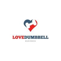 Love dumbbell icon logo design inspiration vector