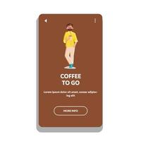 Coffee To Go Cafe Client Holding Drink Cup Vector