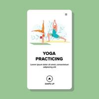 Yoga Practicing And Training Fit People Vector