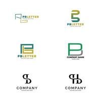 Set of Initial Letter PB Logo Template Design vector