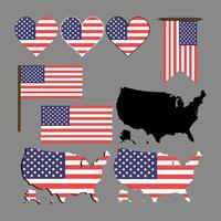 USA. Map and flag of USA. Vector illustration.