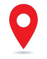 Red geolocation icon. Vector illustration.