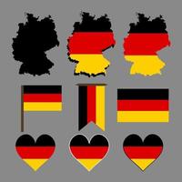Alemania. mapa y bandera de alemania. ilustración vectorial