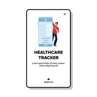 Healthcare Tracker Smartphone Application Vector flat Illustration