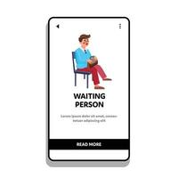 Waiting Person Candidate For Job Interview Vector