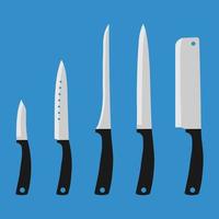 Set of vector kitchen knives.