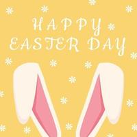 Easter card with rabbit ears. Easter Bunny with the inscription Happy Easter. vector