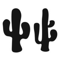 Silhouette cactus icon. Vector illustration.