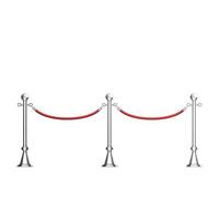 Barriers Chrome Column With Red Velvet Rope Vector