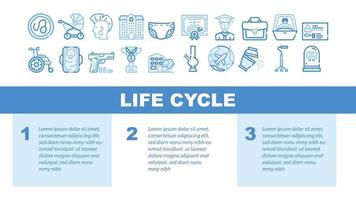 vector de encabezado de aterrizaje de personas de ciclo de vida