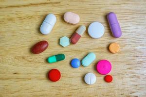 Pharmacy theme, Heap of multicolor round pills photo