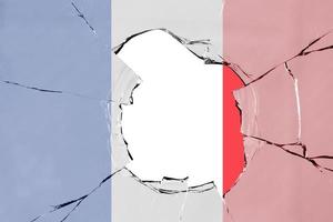 Flag of France on glass photo