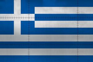 Flag of Greece on metal photo