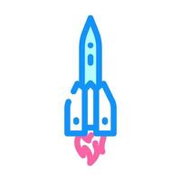 launch rocket color icon vector illustration