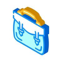 working briefcase isometric icon vector illustration