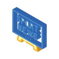 sport news tv isometric icon vector illustration