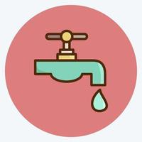Icon Water Resource. suitable for education symbol. flat style. simple design editable. design template vector. simple illustration vector