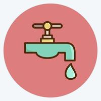 Icon Water Resource. suitable for education symbol. flat style. simple design editable. design template vector. simple illustration vector