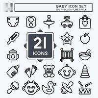 Icon Set Baby. suitable for Kids symbol. line style. simple design editable. design template vector. simple illustration vector