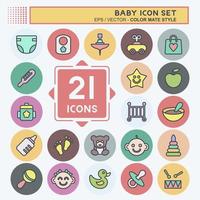 Icon Set Baby. suitable for Kids symbol. color mate style. simple design editable. design template vector. simple illustration vector