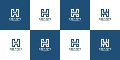 Set of initial H abstract logo vector template