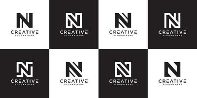 Set of initial letter N logo vector template